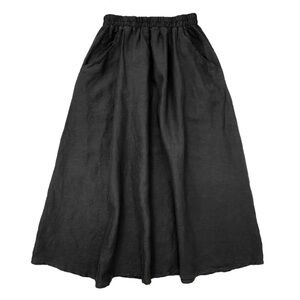 Curator Linen Fawn Skirt in Black Large
